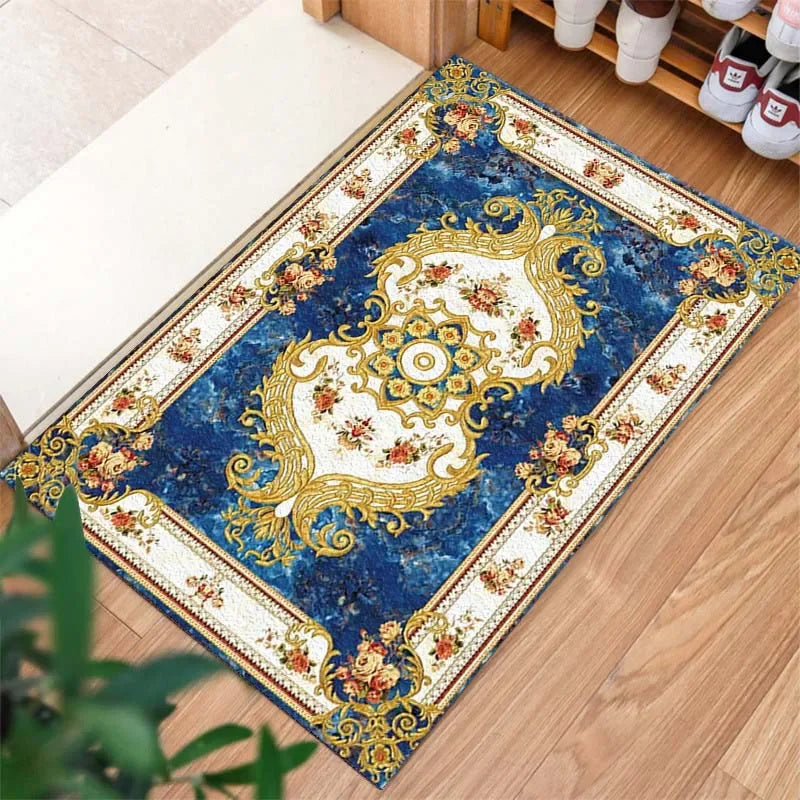 Navak Carpet Rug Anti-Slip Washable Floor  for Kitchen Laundry Room Retro Pattern   Corridor Entrance Door Mat