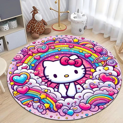 Navak Carpet Daily Picks Sanrio Hello Kitty Carpet Living Room Children's Crawling Mat Round Rug Living Room Area Rug Games Washroom Floor Mat