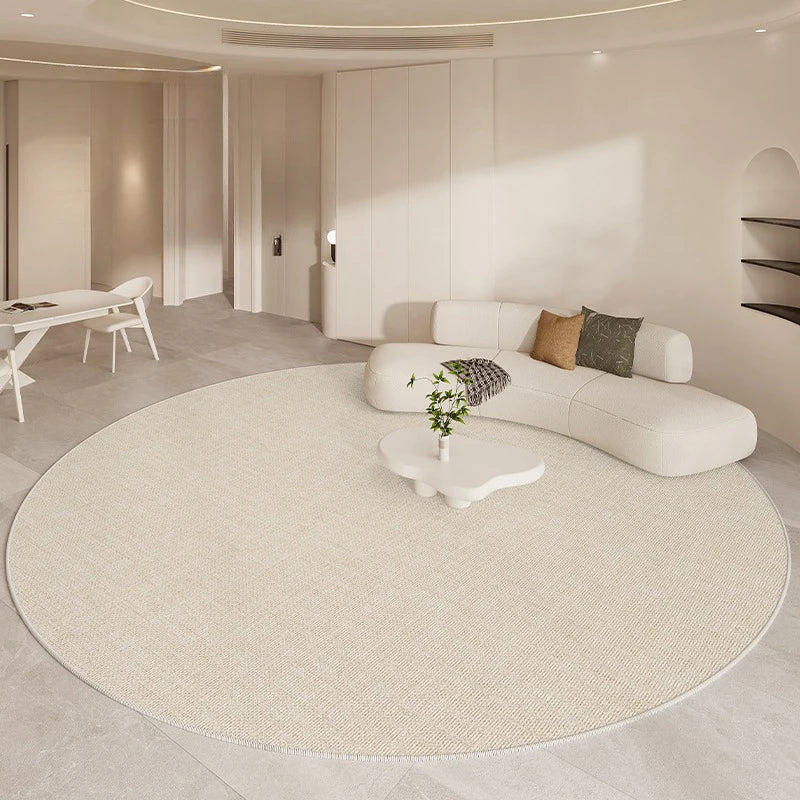 Navak Carpet Luxurious Living Room Carpet Round Beige Minimalism Rug High Quality Bedroom Study Rugs Soft Comfortable Bedside Carpets Tapete