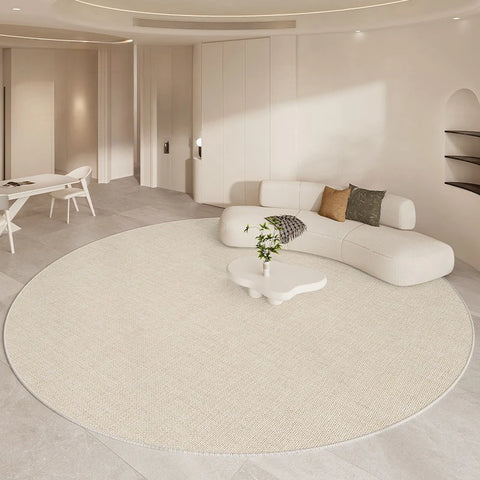 Navak Carpet Luxurious Living Room Carpet Round Beige Minimalism Rug High Quality Bedroom Study Rugs Soft Comfortable Bedside Carpets Tapete