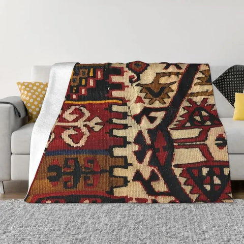 Navak Carpet Sofa Fleece Baluch Flatweave Antique Afghanistan Rug Throw Blanket Warm Flannel Turkish Kilim Ethnic Art Blankets Bedspreads