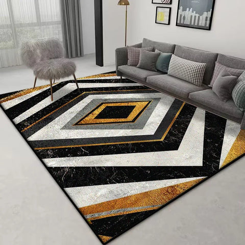 Navak Carpet Nordic Geometric Area Rug – Large Non-Slip Carpet | Custom Size for Living Room Sofa & Bedroom Home Decor