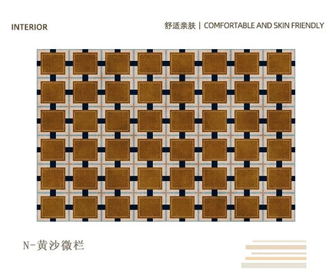 Navak Carpet Retro Luxury Rugs for Bedroom Thick Plush Bedside Rug Large Area Living Room Decoration Checkerboard Carpet Home Fluffy Soft Mat