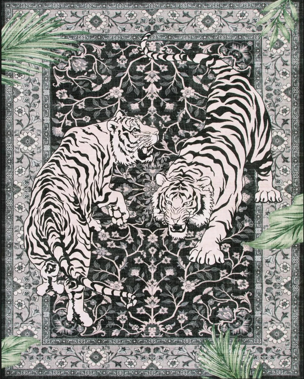 Navak Carpet Jungle Tiger Carpet for Living Room Decor Bedroom Bedside Soft Foot Rug Leisure Balcony Floor Mat Coffee Table Mat Doormat Gift