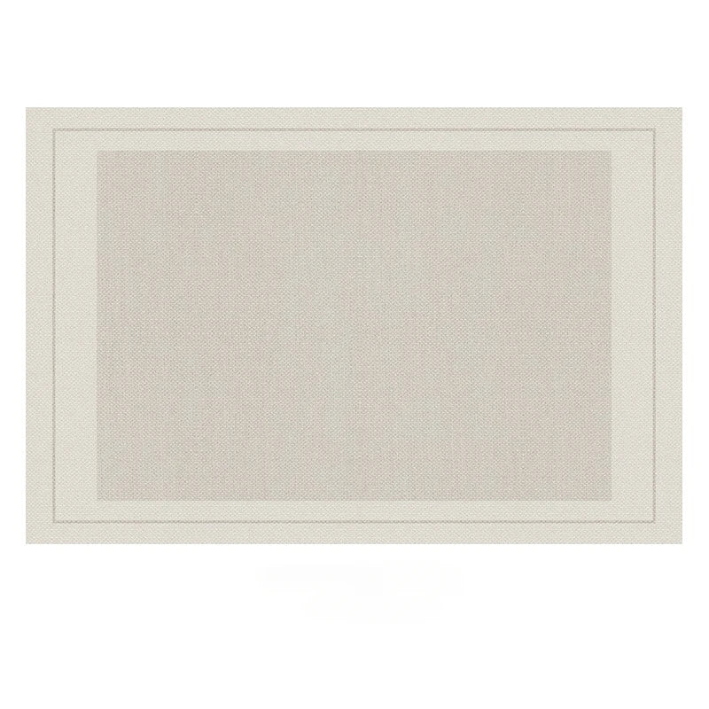 Navak Carpet Beige Light Gray Plush Carpet with Elegant Border Design Soft Thick Pile Carpets for Living Room Bedroom Home Decor Large Carpet