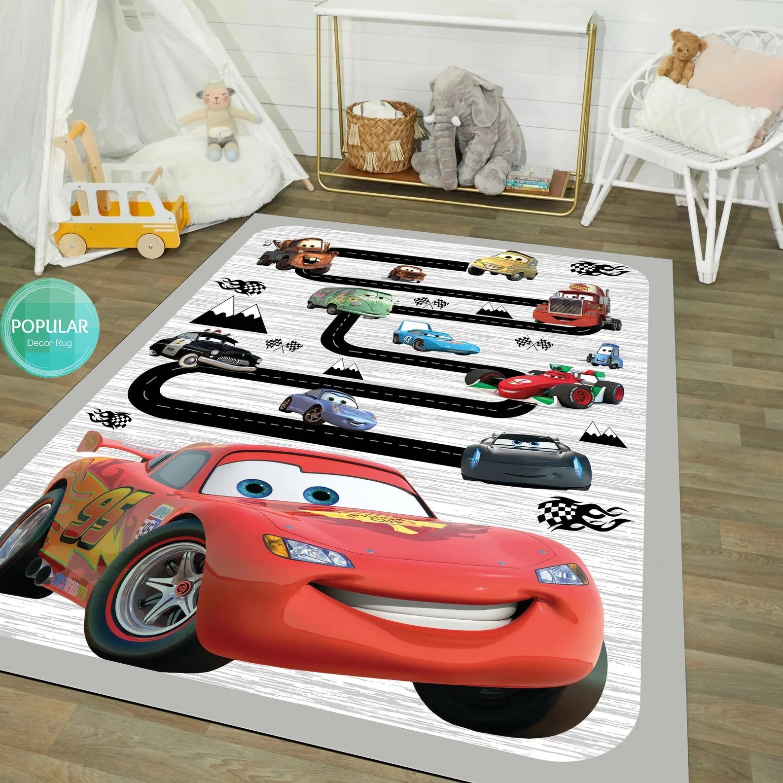 Navak Carpet Daily Picks Motorway Road Car Floor Carpet McQueen Cartoon Car Rug for Kids Room Decor Minimalist Nursery Child Play Mat Gift Ideas