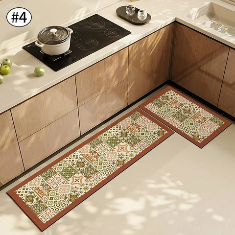 Navak Carpet Exclusive Picks American Light Luxury Water-absorbent Non-slip Dirt-resistant Foot Mat Vintage Crystal Velvet Kitchen Doorway Carpet