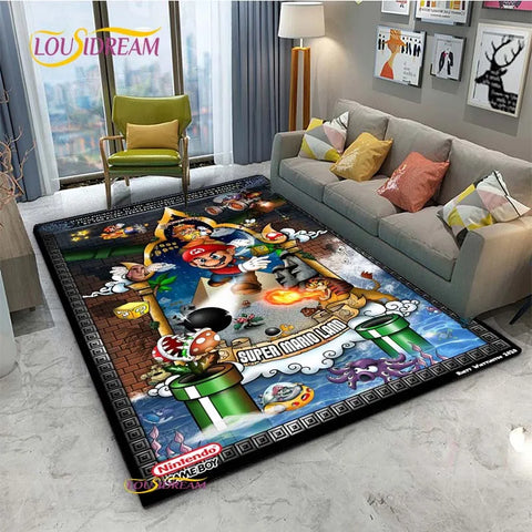 Navak Carpet Mario Cartoon Anime Carpet for Living Room Bedroom Cute Rugs Table Kitchen Door Kids Un-slip Floor Mats Alfombra Birthday gift