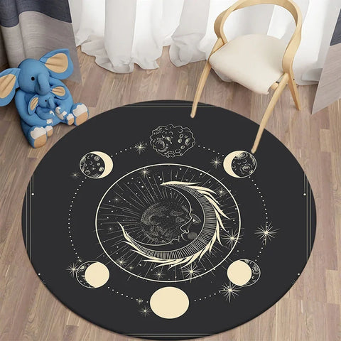 Navak Carpet Nordic style sun moon circular carpet living room bed bath children's  floor decoration non slip  mat