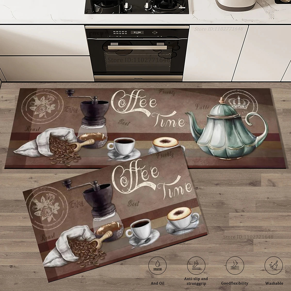 Navak Carpet Coffee Kitchen Rugs Non-Slip Absorbent Bedroom Luxury Entrance Doormat Washable Anti Fatigue Carpet Long Large Waterproof Mat