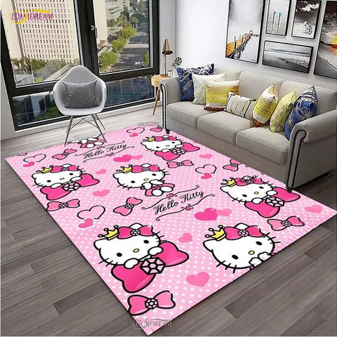 Navak Carpet Hello Kitty kawaii Cartoon Anime Carpet for Living Room Bedroom Rug Kitchen Door Kids Un-slip Floor Mat Alfombra Birthday gift