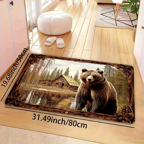 Navak Carpet Exclusive Picks Brown Bear Beast Pattern Carpet, Soft Non-Slip Home Decor Living Room Rug, Room Carpet, Bathroom Kitchen Foot Mat