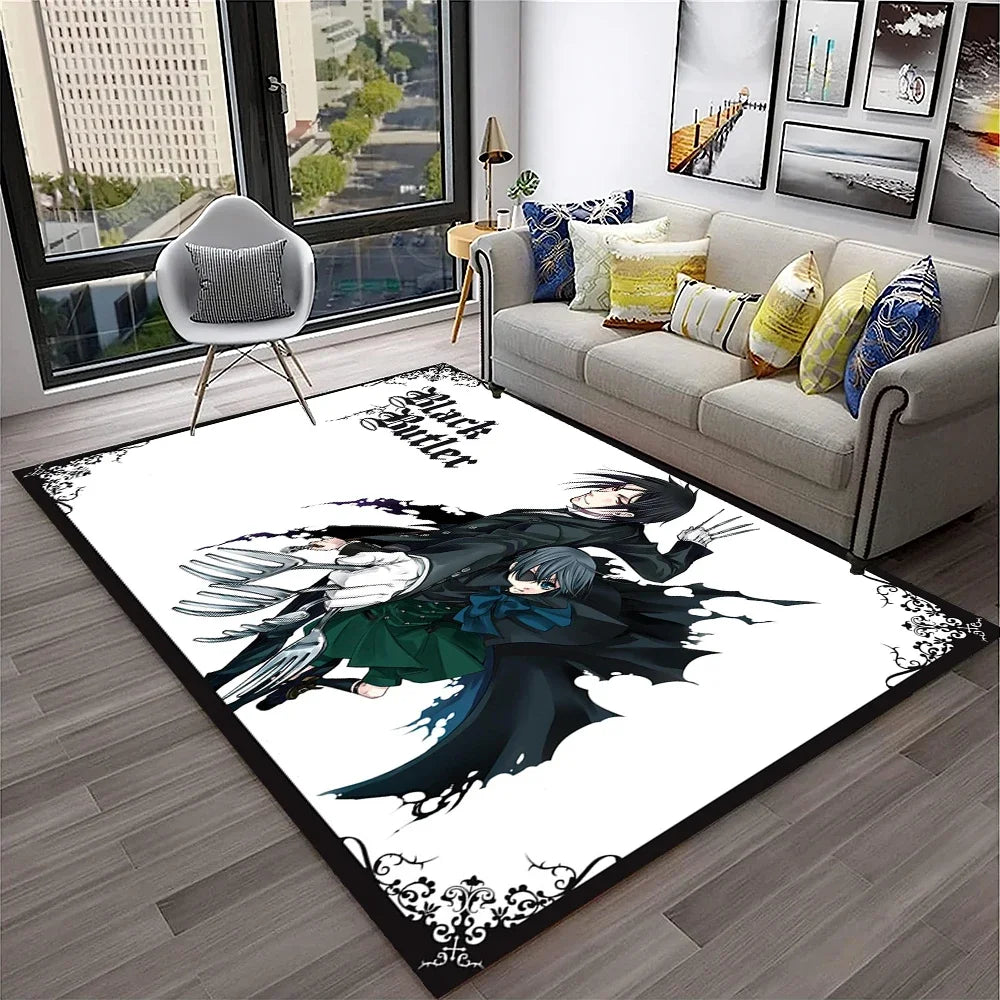 Navak Carpet 3D Anime Black Butler Cartoon Carpet Rug for Home Living Room Bedroom Sofa Doormat Decor,kids play Area Rug Non-slip Floor Mat