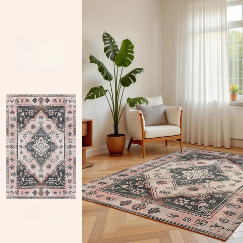 Navak Carpet Retro Style Living Room Decoration Plush Carpet Large Area Rugs for Bedroom Thick Washable Lounge Floor Mat Home Fluffy Soft Rug