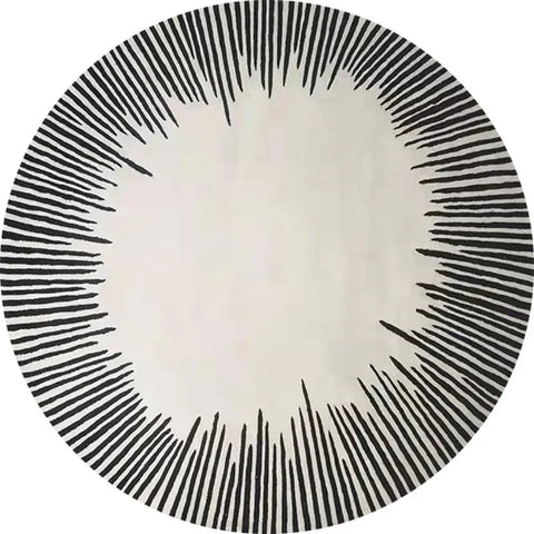 Navak Carpet Modern Simple Style Living Room Round Carpet Home Chair Mat Decoration Striped Large Area Rugs Bedroom Bed End Soft Floor Mats