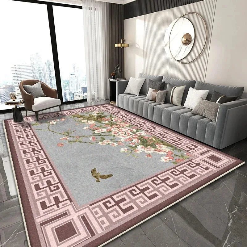 Navak Carpet Chinese Classical Rug for Easy-Clean Living Room Coffee Table and Bedroom Cloakroom Non-Slip Decor