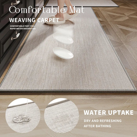 Navak Carpet Kitchen Floor Mats Oil-absorbent Drop-proof Wipeable Household Long Carpet Water-absorbent Dirt-resistant Rug Non-slip Door Mats