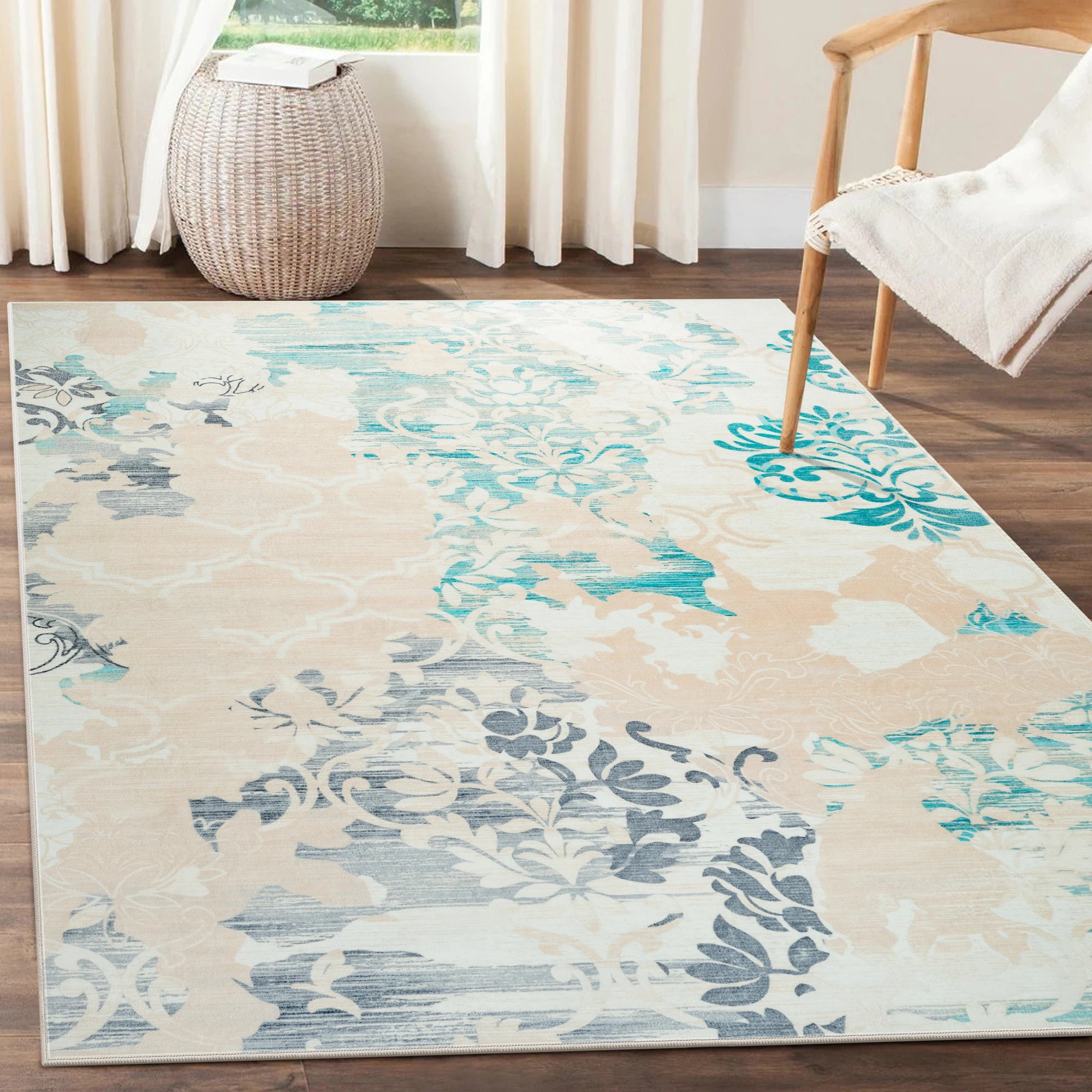 Navak Carpet Area Rugs for Living Room Elegant Floral Traditional Faux Wool Area Rug