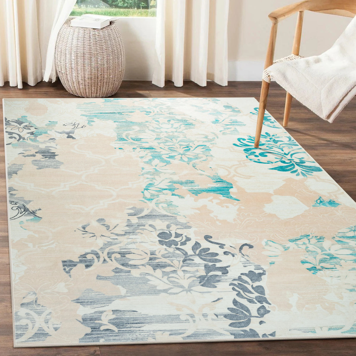 Navak Carpet Area Rugs for Living Room Elegant Floral Traditional Faux Wool Area Rug
