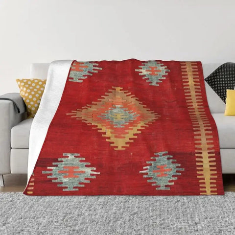 Navak Carpet Sofa Fleece Baluch Flatweave Antique Afghanistan Rug Throw Blanket Warm Flannel Turkish Kilim Ethnic Art Blankets Bedspreads