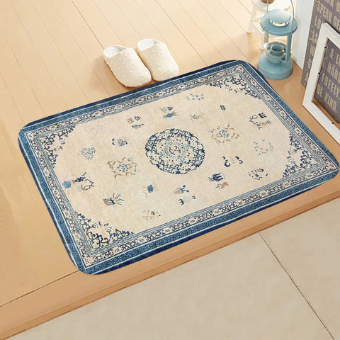 Navak Carpet Boho Persian Rug Pattern Kitchen Bath Entrance Door Mat Flannel Carpet Doormat Bedroom Mats Anti-Slip Absorbent Home Decor