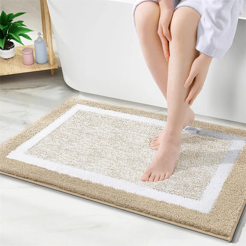 Navak Carpet Olanly Shaggy Bath Mat Microfiber Super Absorbent Bathroom Shower Rug Non-Slip Soft Shower Mats Floor Plush Carpet Foot Wash Mat