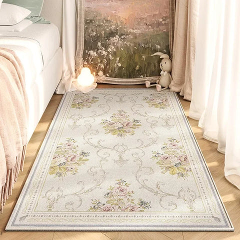 Navak Carpet American Retro Bedroom Bedside Carpet Fashion Flower No-clean Wipe Coffee Table Mat Soft Living Room Sofa Cloakroom Rug Ковер 러그