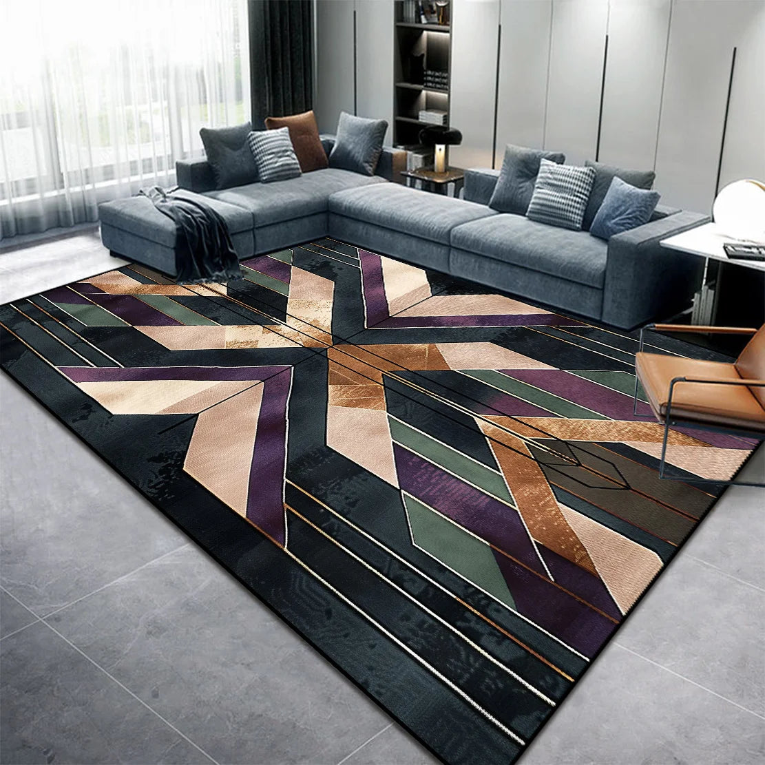 Navak Carpet Modern Abstract Living Room Carpet – Washable Area Rug for Bedroom, Lounge & Coffee Table, Home Decor Floor Mat