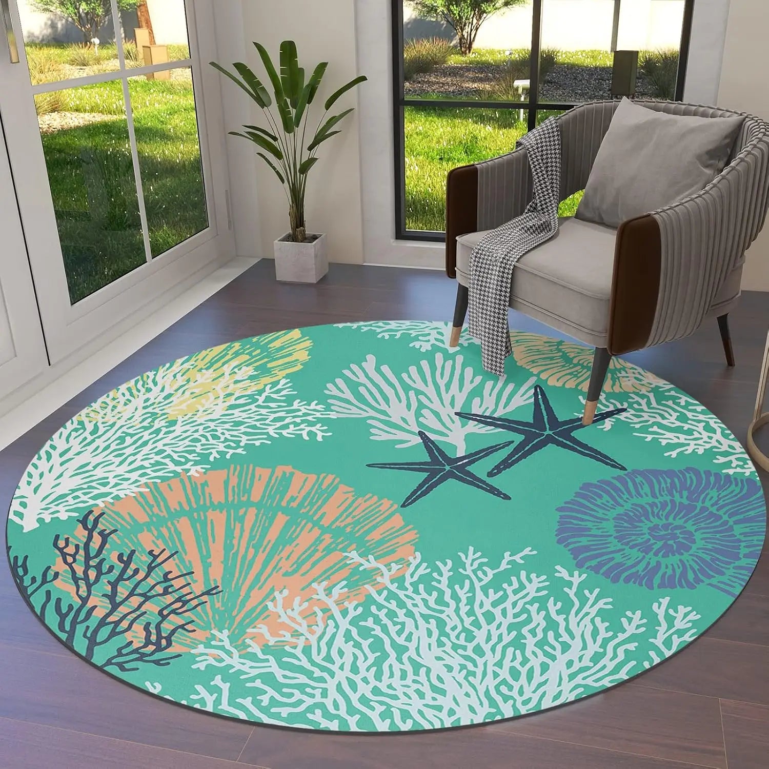 Navak Carpet Bohemia Round Mats Living Room Bedroom Kitchen Balcony Rugs Non-Slip Yoga Home Carpet Gifts Circular Carpets Home Decoration