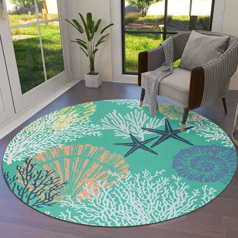 Navak Carpet Bohemia Round Mats Living Room Bedroom Kitchen Balcony Rugs Non-Slip Yoga Home Carpet Gifts Circular Carpets Home Decoration