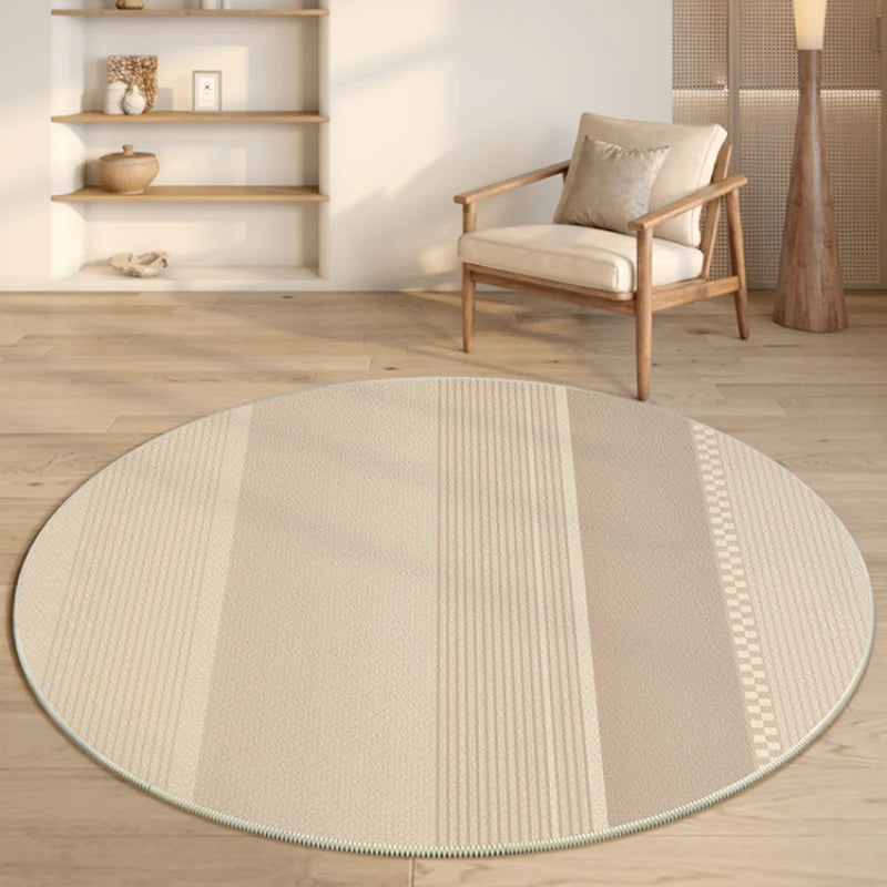 Navak Carpet Modern Style Rugs for Bedroom Minimalist Living Room Decoration Round Anti-slip Carpet Soft Bedside Floor Mat Washable Study Rug