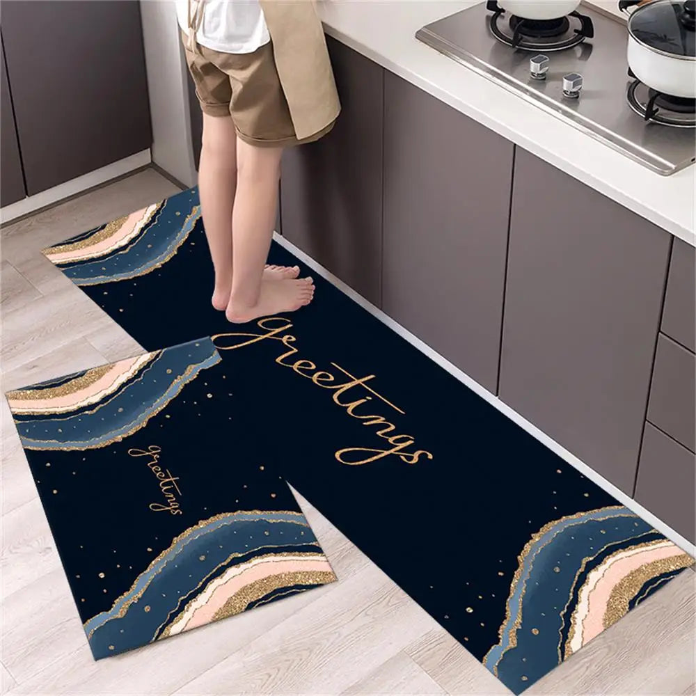 Navak Carpet Marble Pattern Kitchen Floor Mats Non-Slip Doormat for Home Decorative Entrance Rug Modern Simple Style Washable Alfombra Rugs
