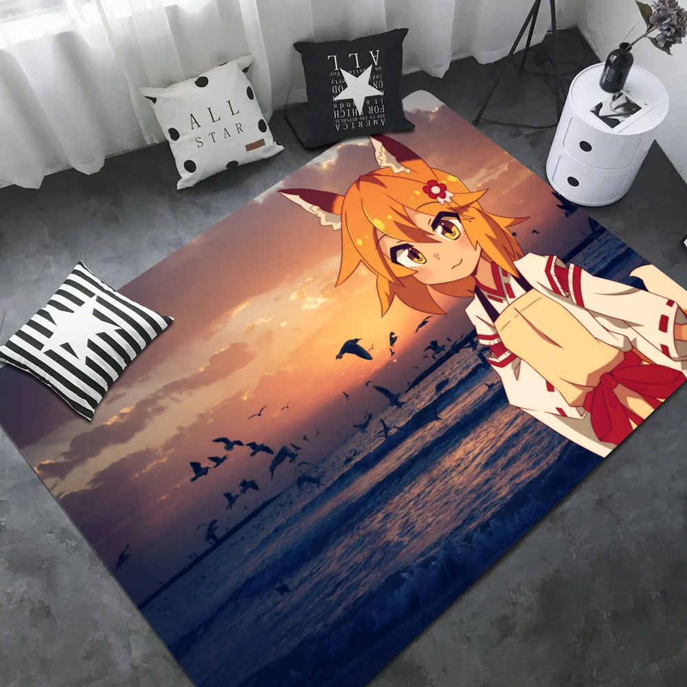 Navak Carpet The Helpful Fox Senko-san Floor Mat Non-Slip Laundry Room Mat Laundry Decor Balcony Child Living Room Bedside Mats