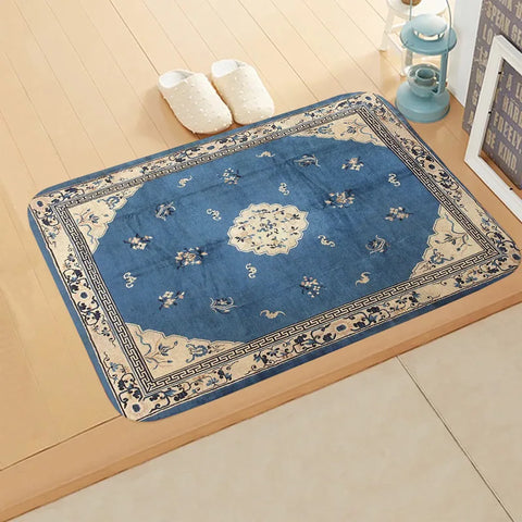 Navak Carpet Boho Persian Rug Pattern Kitchen Bath Entrance Door Mat Flannel Carpet Doormat Bedroom Mats Anti-Slip Absorbent Home Decor