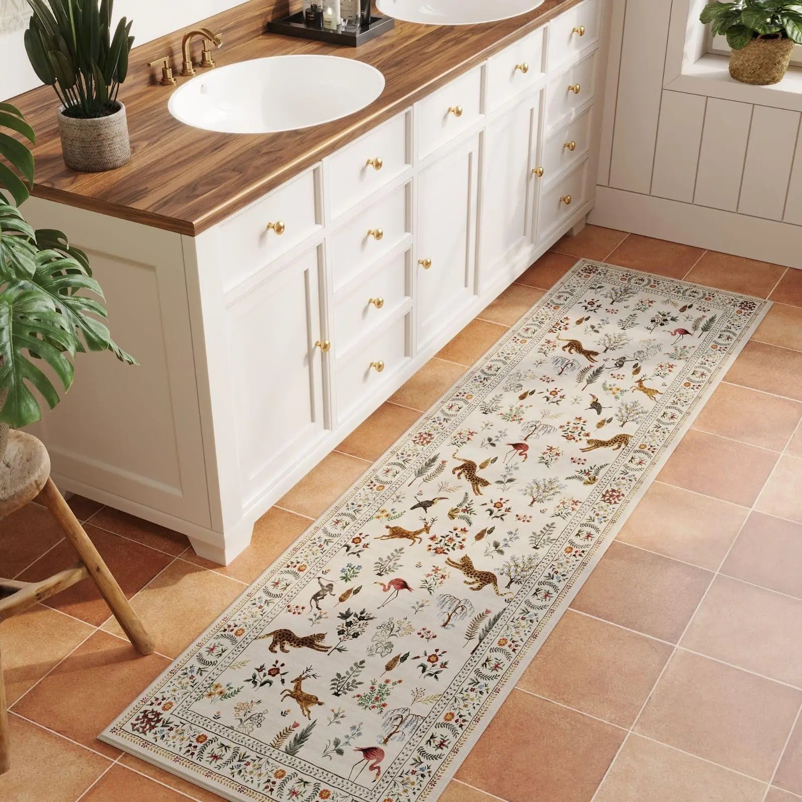 Navak Carpet Exclusive Picks Runner Rug for Kitchen Non Slip Washable Rugs with Rubber Backing Soft Floral Animal Carpet Runner for Kitchen Home Decor