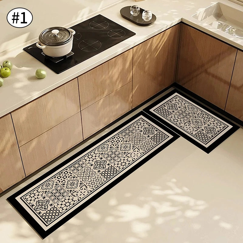 Navak Carpet Exclusive Picks American Light Luxury Water-absorbent Non-slip Dirt-resistant Foot Mat Vintage Crystal Velvet Kitchen Doorway Carpet