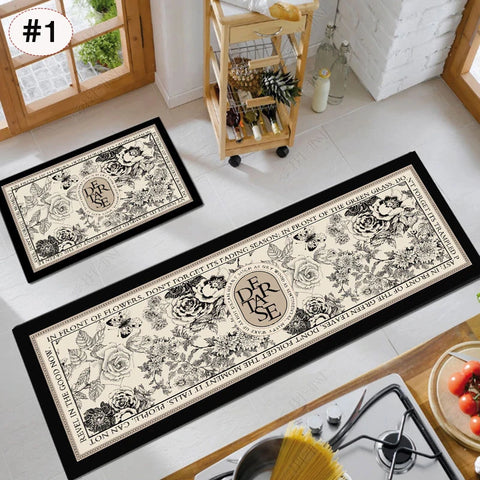 Navak Carpet Exclusive Picks American Light Luxury Water-absorbent Non-slip Dirt-resistant Foot Mat Vintage Crystal Velvet Kitchen Doorway Carpet