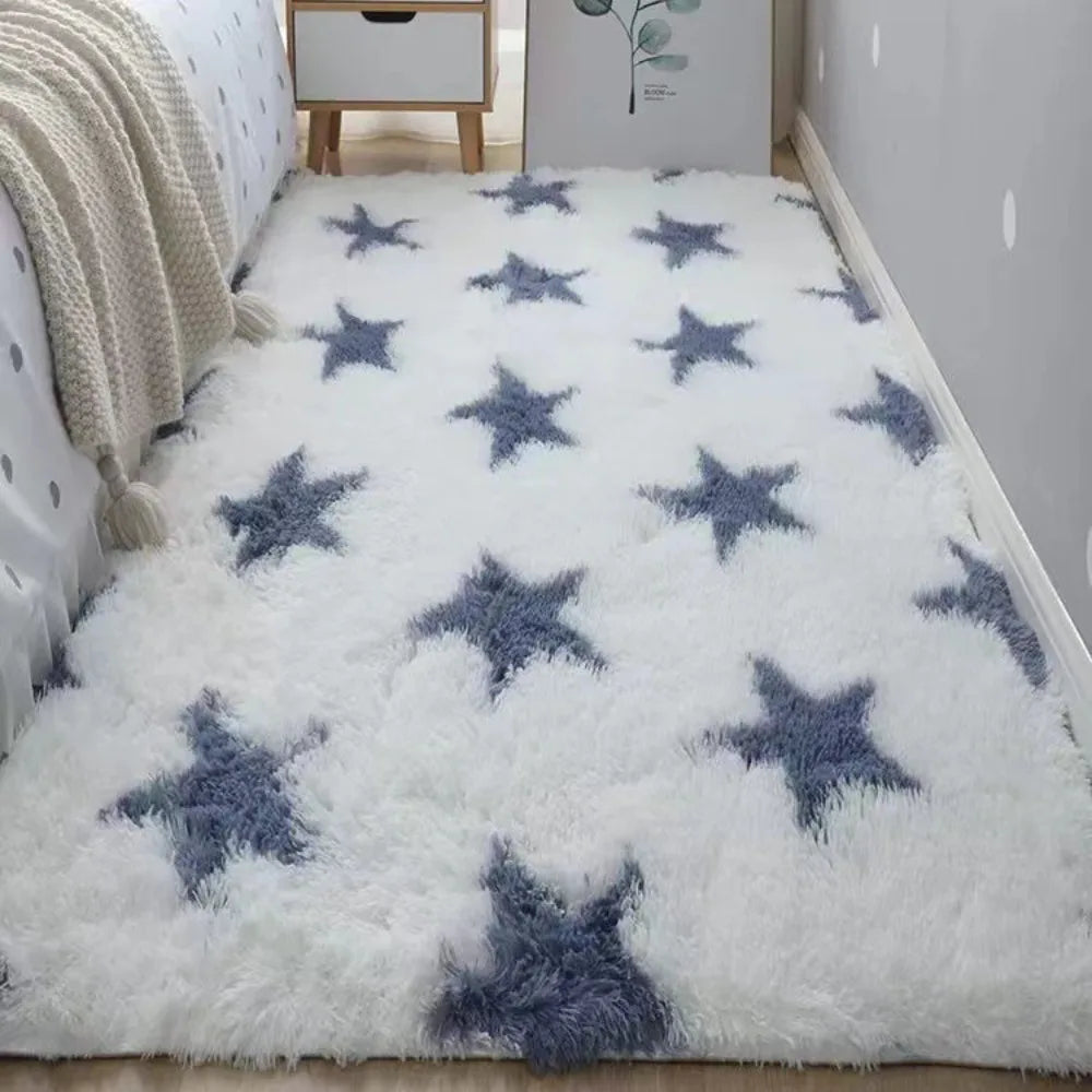 Navak Carpet Bedside Rugs For Children's Room Cute Girls Floor Soft Mat Living Room Decoration White Fluffy Large Kids Pink Bedroom Carpet
