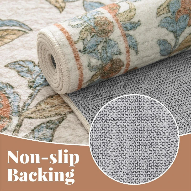 Navak Carpet Pink Vintage Living Room Carpet Nordic Style Light Luxury Art Bedroom Rug Machine Washable Foldable Non-slip Coffee Table Mat 러그