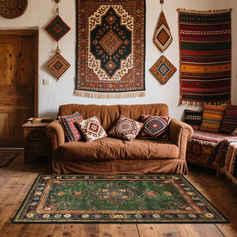 Navak Carpet Bohemian Retro Carpet for Living Room Persian Classical Decoration Sofa Area Rug Bedroom Easy Clean Washable Floor Mats Antiskid