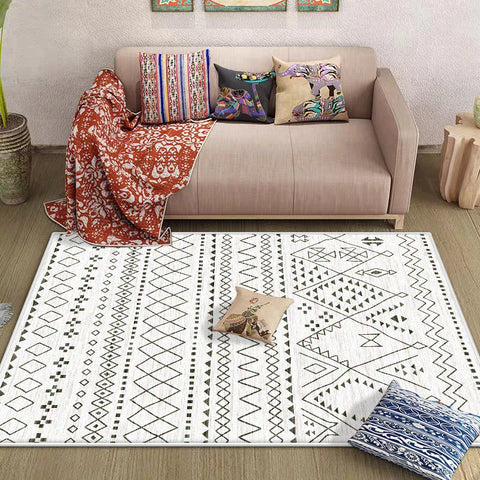 Navak Carpet Morocco Style Bedroom Decor Bedside Carpet Washable Carpets for Living Room Nordic Ethnic Lounge Rug Soft Non-slip Floor Mat