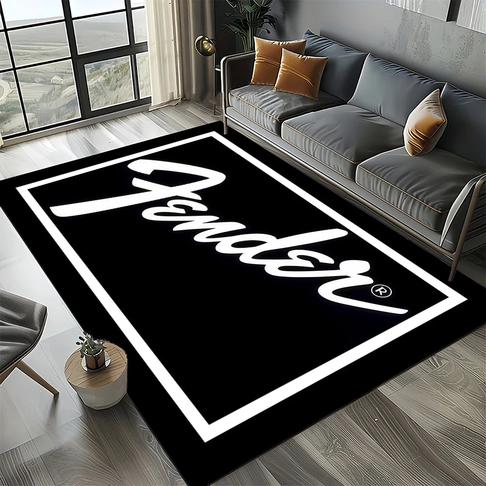 Navak Carpet 27 Style New 3D Fender Retro Guitar Instruments Music Carpet Rug for Living Room Bedroom Home Sofa Decoration,Non-slip Floor Mat