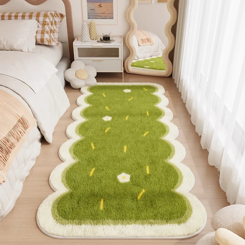 Navak Carpet Checkerboard Carpets for Living Room Cute Bedroom Decor Carpet Fluffy Soft Irregular Bedside Plush Rug Home Thickened Floor Mat