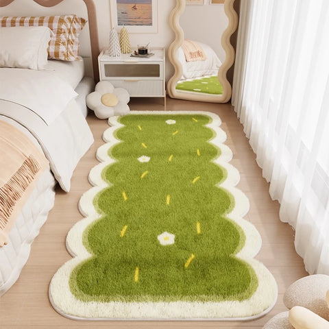 Navak Carpet Checkerboard Carpets for Living Room Cute Bedroom Decor Carpet Fluffy Soft Irregular Bedside Plush Rug Home Thickened Floor Mat