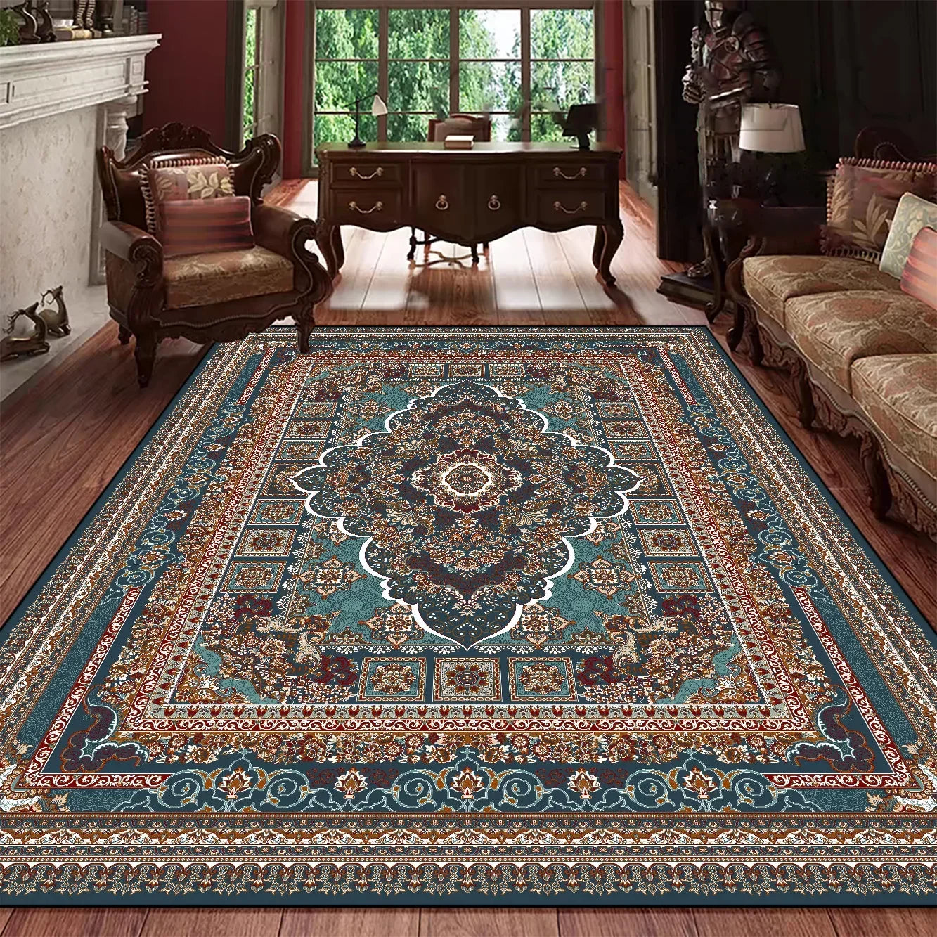 Navak Carpet Classic Persian Style Luxury Rug Elegant Washable Carpet for Living Room Bedroom Sophisticated Home Decor Floor Mat Kitchen Mat