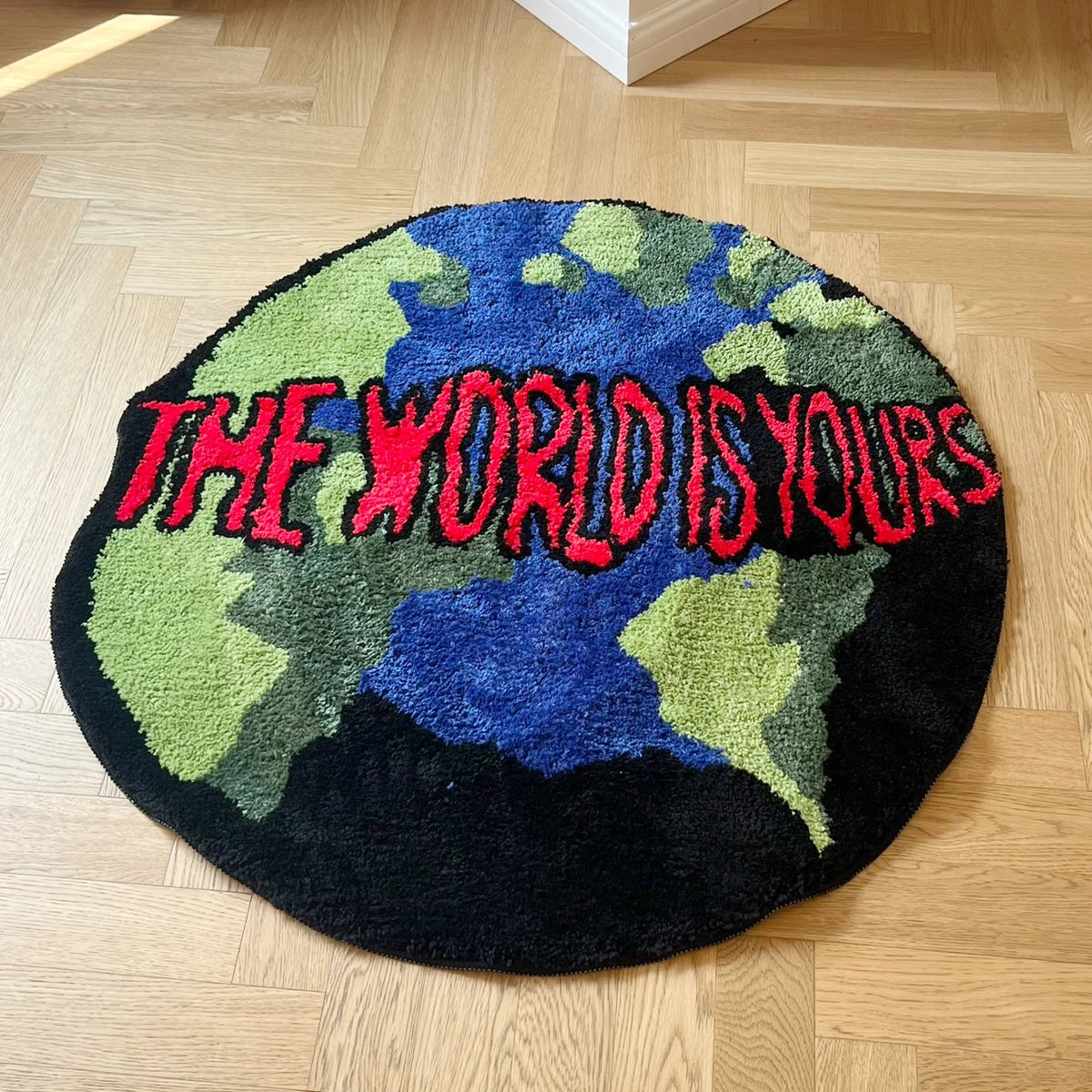 Navak Carpet Earth Round Mat Bathroom Mat Anti-Slip Soft Cushion Pad Bedside Carpet Rug Floor Bedroom Doormat Aesthetic Home Room Decor