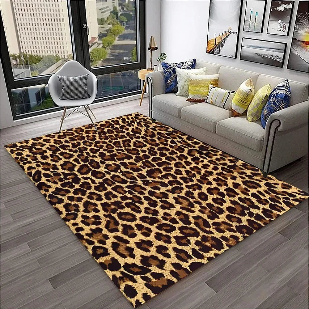 Navak Carpet Leopard Print Carpet Rugs Living Room Floor Mats Bedroom Decor Carpets for Bed Room Carpets for Living Room Decoration Maison