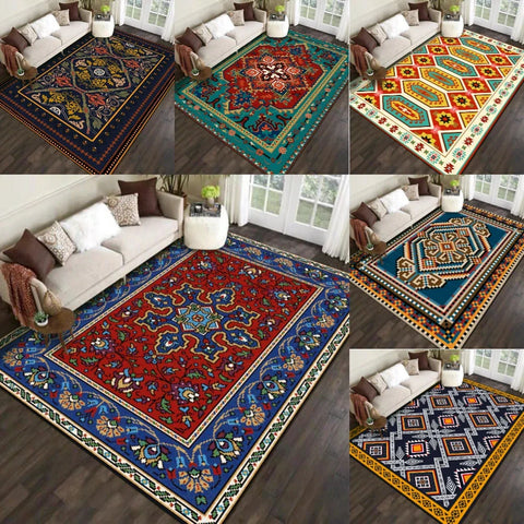 Navak Carpet Retro Persian-Turkish Carpet for Living Room Decor Sofa Rug Bedroom Bedside Soft Rug Kitchen Coffee Table Floor Mat Hallway Rug