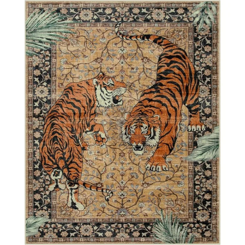 Navak Carpet Rug for Living Room Carpet Jungle Tiger Home Decoration Large Area Bedroom Plush Floor Mat Machine Washable Coffee Table Rugs 러그