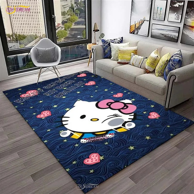 Navak Carpet Hello Kitty kawaii Cartoon Anime Carpet for Living Room Bedroom Rug Kitchen Door Kids Un-slip Floor Mat Alfombra Birthday gift